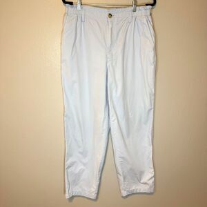 Sundance Women's 100% Cotton Light Blue Ruffle Waist Coastal Grandma Pants Sz 12